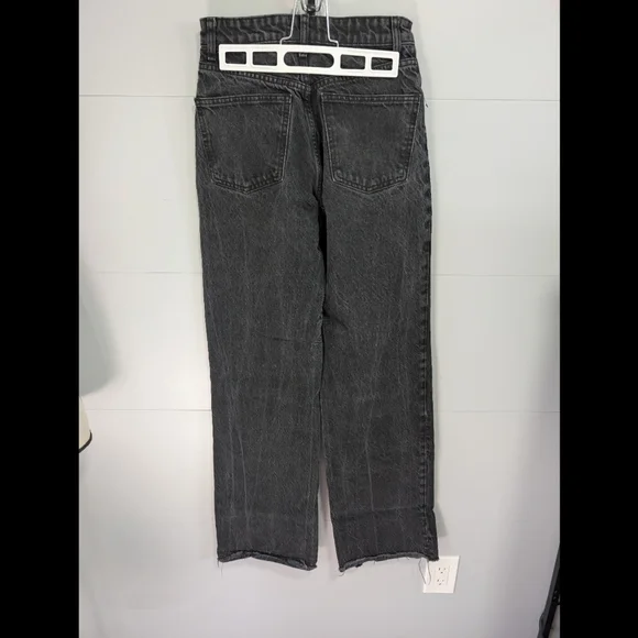 Zara Black Denim Jeans With Frayed Bottom - Picture 6 of 6